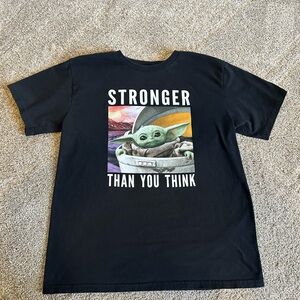 Star Wars Grogu Stronger Than You Think Black Mens Size XL Shirt 100% Cotton
